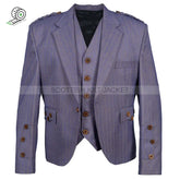 Argyll Jacket With Purple/Gold Wool Vest Tweed Kilt Jackets